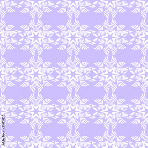 Vector abstract seamless monochrome geometric pattern on violet background © Valentina