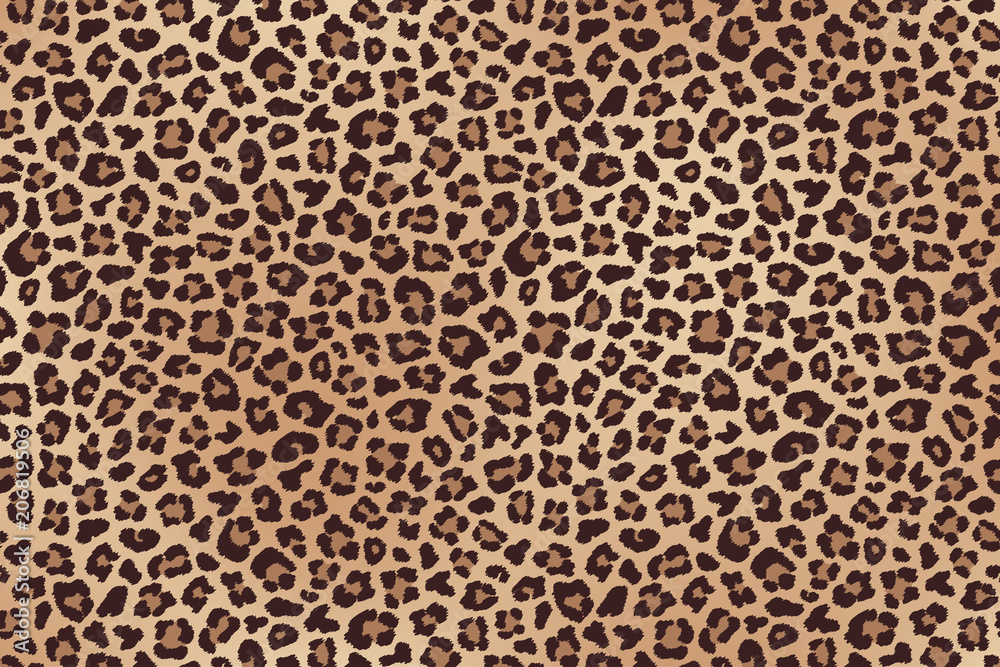 Leopard spotted fur texture. Vector