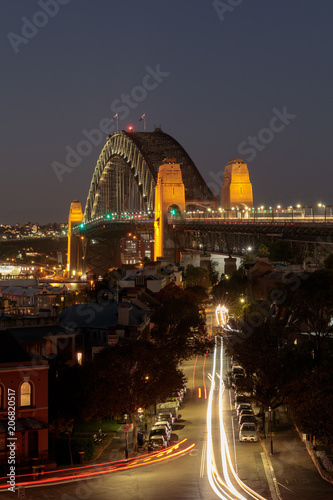 Night view of Sydney Harbour Bridge 