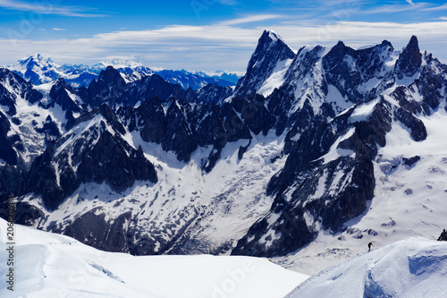 Alpine Glacier and Snow Tracker in Chamonix France. © bigterry
