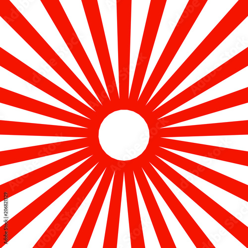 Japan red sun wallpaper background vector illustration.Retro ray background.Abstract red and white line background