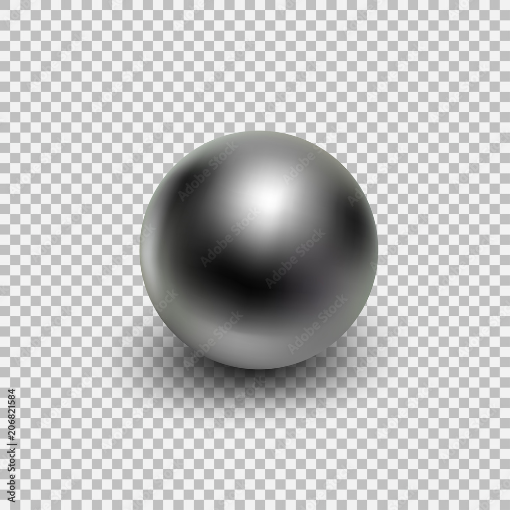 Chrome metal ball realistic isolated on transparent background.  Stock-Vektorgrafik | Adobe Stock