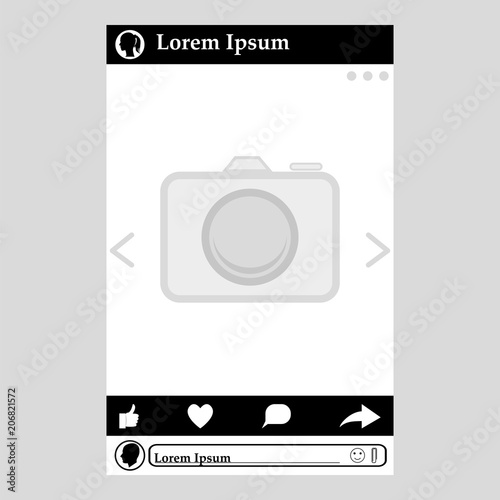 Vector image of social page with photo