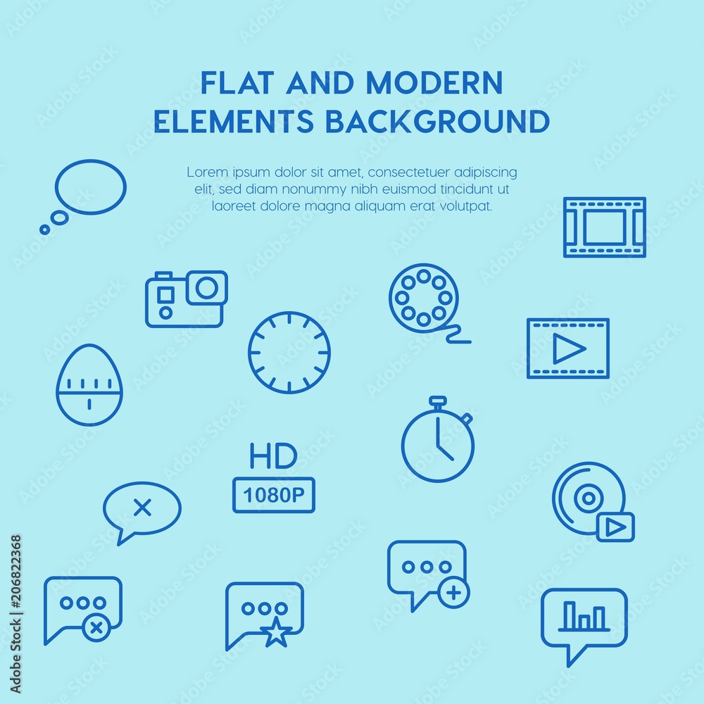 chat and messenger, video, time, email outline vector icons and elements background concept on blue background.Multipurpose use on websites, presentations, brochures and more chat and messenger, video, time, email outline vector icons and elements background concept on blue background.Multipurpose use on websites, presentations, brochures and more