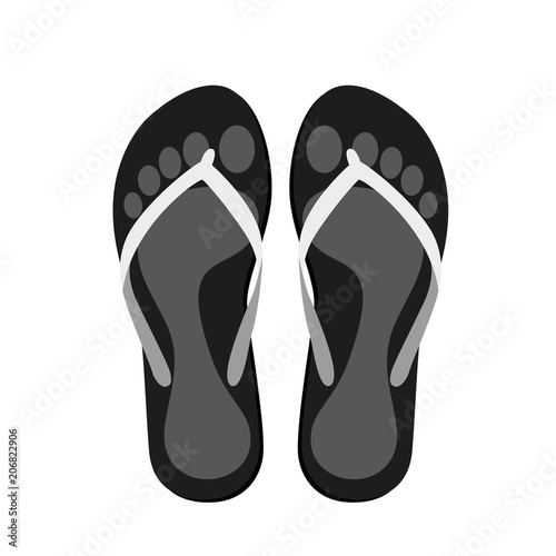 flipflops mit fußabdrücken schwarz