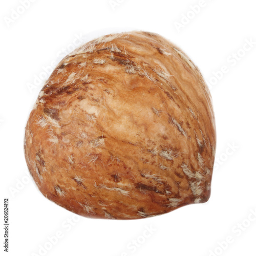 shelled chestnut isolated on white background