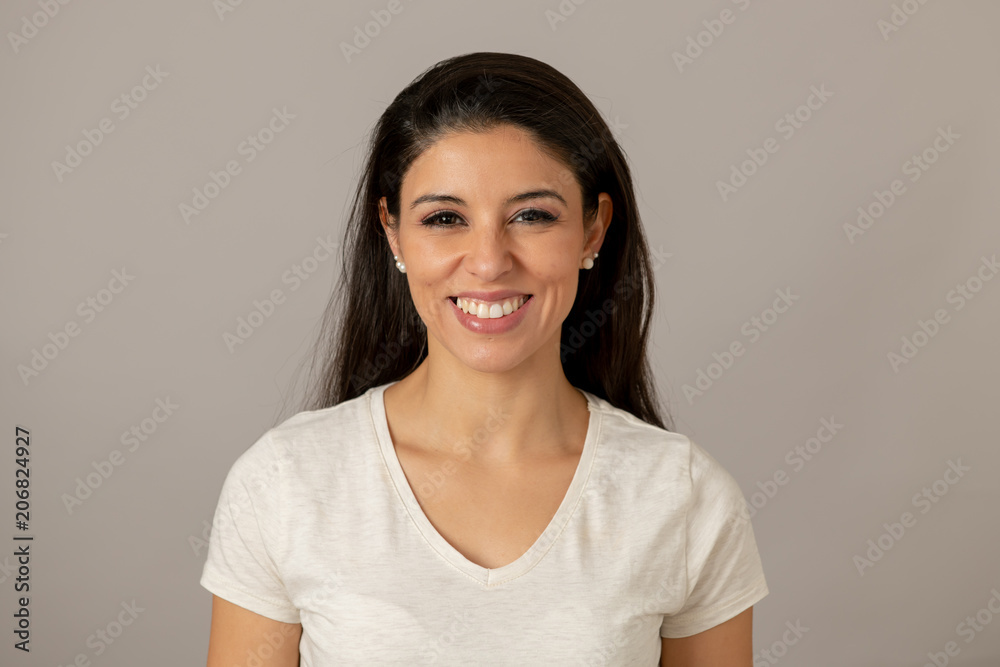 Young attractive woman with a happy face smiling Human expressions and emotions