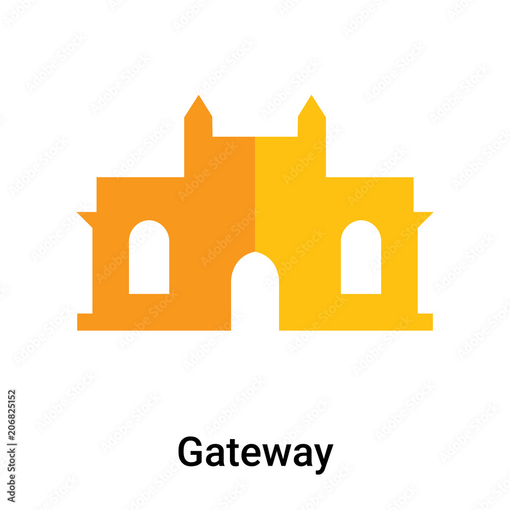 Gateway icon vector sign and symbol isolated on white background Gateway icon vector sign and symbol isolated on white background