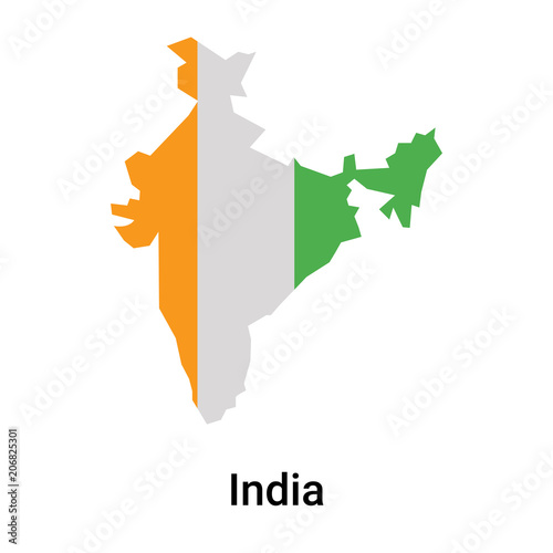 India icon vector sign and symbol isolated on white background