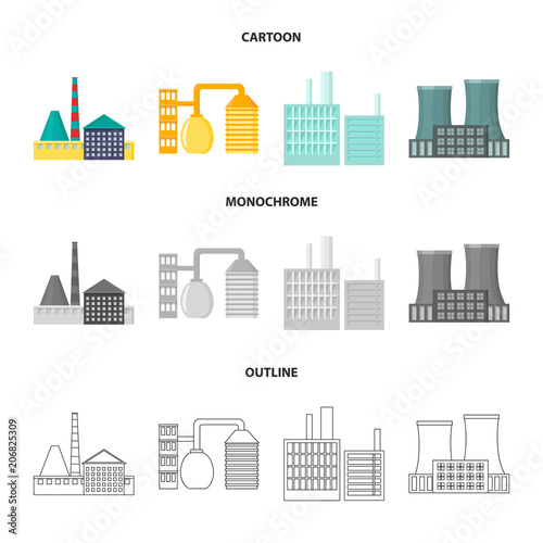 Industry, production.Factory set collection icons in cartoon,outline,monochrome style vector symbol stock illustration web.