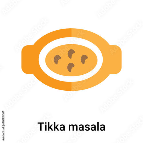 Tikka masala icon vector sign and symbol isolated on white background