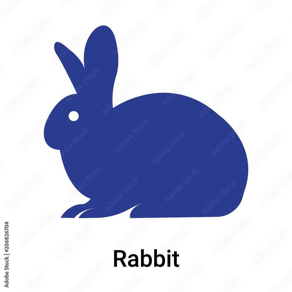Fototapeta premium Rabbit icon vector sign and symbol isolated on white background