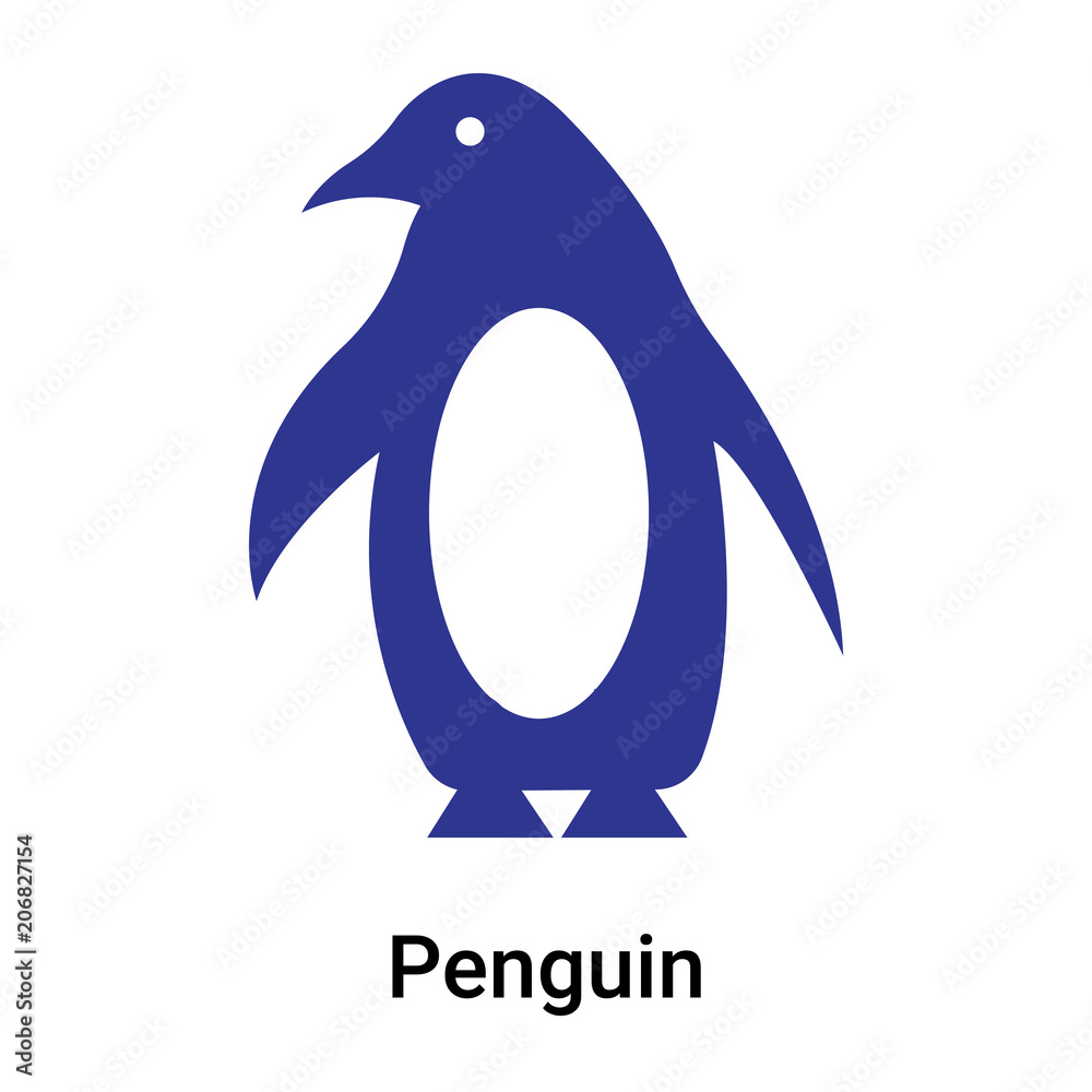 Obraz premium Penguin icon vector sign and symbol isolated on white background