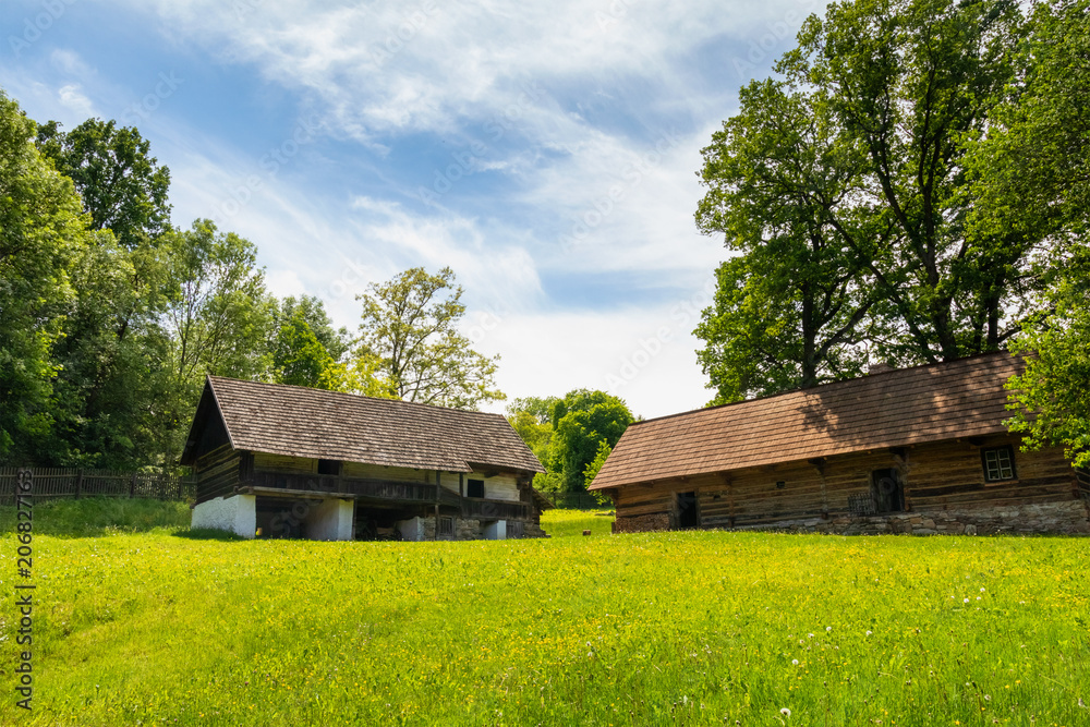 Old Czech Village with rural architecture - Vysoky Chlumec is a village in the Central Bohemian Region. Czech rural architecture. Old Czech Village with rural architecture - Vysoky Chlumec is a village in the Central Bohemian Region. Czech rural architecture.