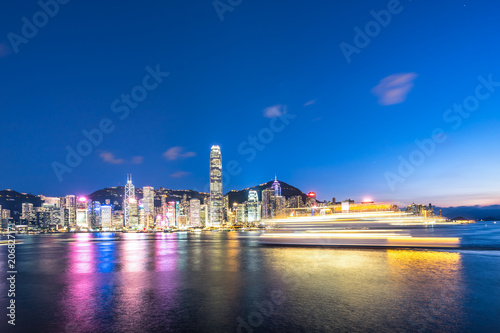 Photography city skyline in hongkong china
