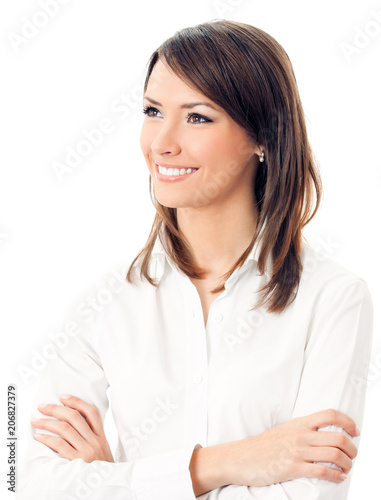 Portrait of young happy smiling businesswoman