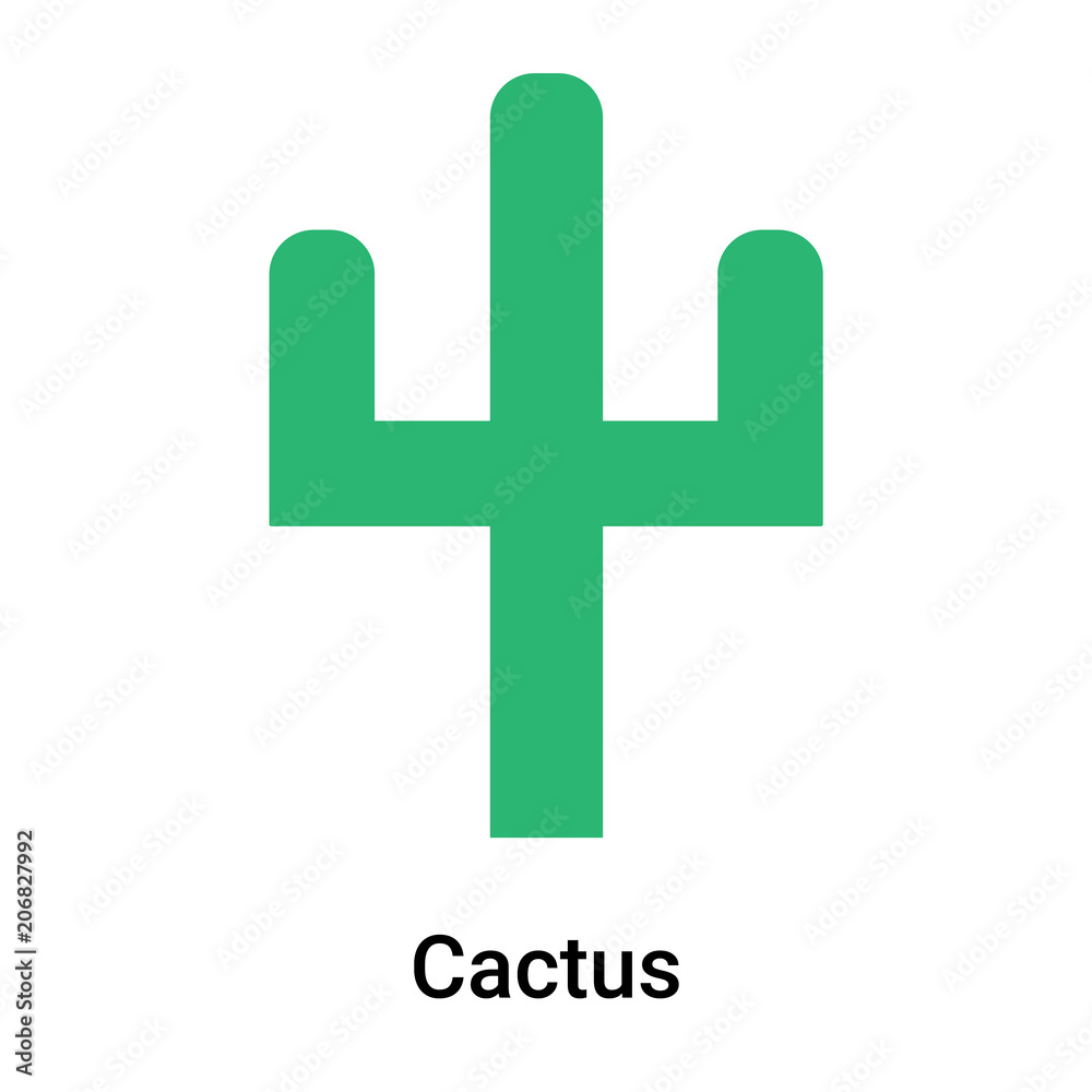 Fototapeta premium Cactus icon vector sign and symbol isolated on white background