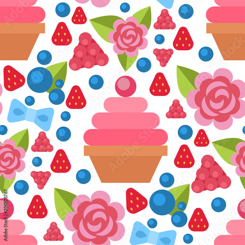 Nature flower illustration seamless pattern background floral summer vector