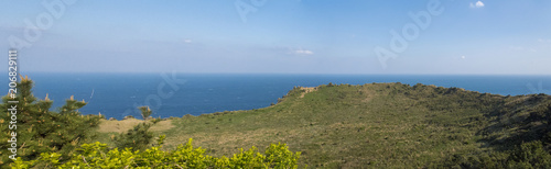 Seongsan Ilchulbong moutain in Jeju Island, South Korea.