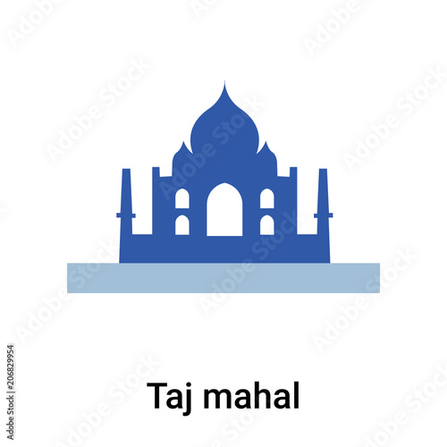 Taj mahal icon vector sign and symbol isolated on white background