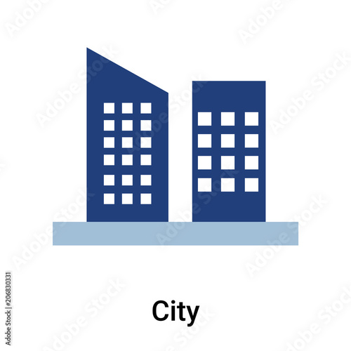 City icon vector sign and symbol isolated on white background