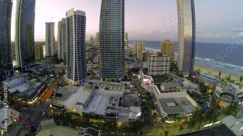 Surfers Paradise, Queensland / Australia - September 2015 - Day to Night Timelapse of Cavill Avenue photo