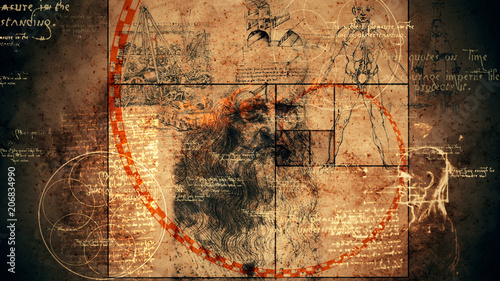 Code Da Vinci, Portrait and Golden Ratio photo