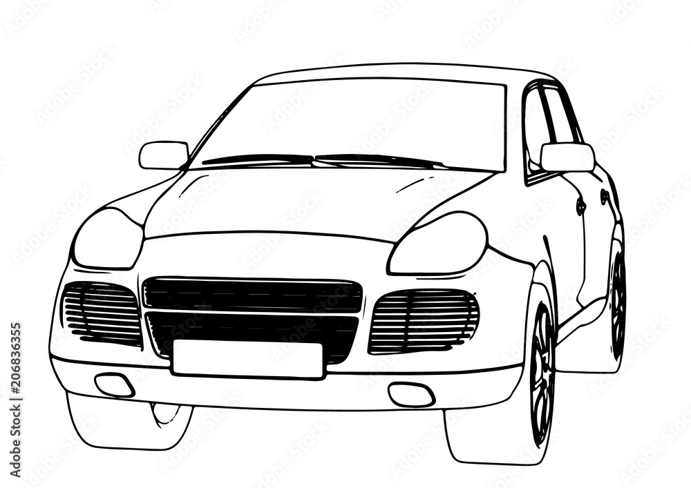 sketch SUV car vector