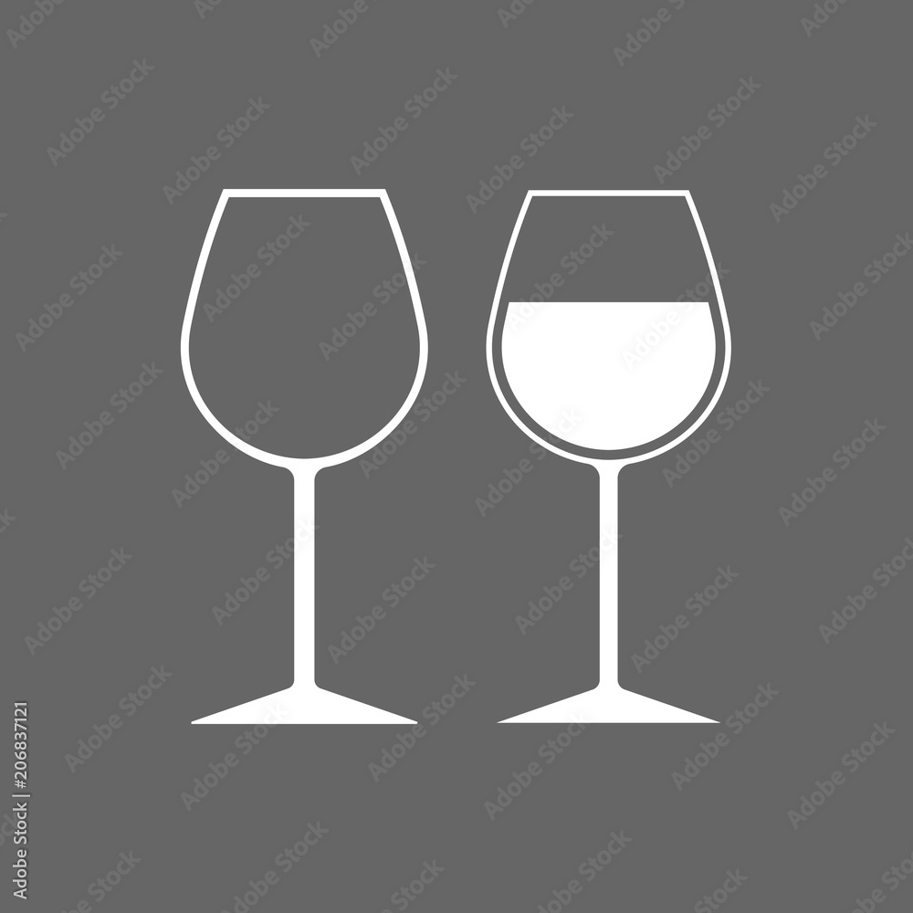 Wine glass icon. Goblet symbol. Vector illustration. Flat design. Wine glass icon. Goblet symbol. Vector illustration. Flat design.