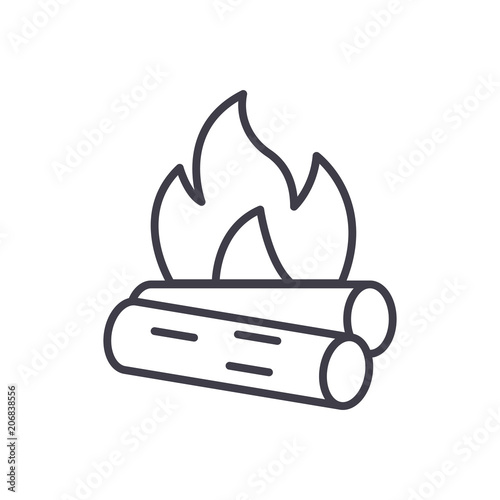 Combustible materials black icon concept. Combustible materials flat  vector symbol, sign, illustration.
