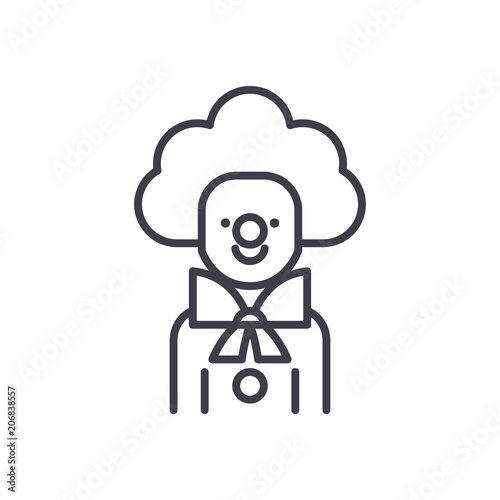 Clown black icon concept. Clown flat  vector symbol, sign, illustration.
