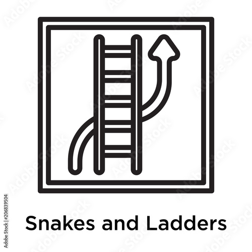 Snakes and Ladders icon vector sign and symbol isolated on white background
