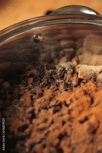 Cooking something sweet and spicy, close up