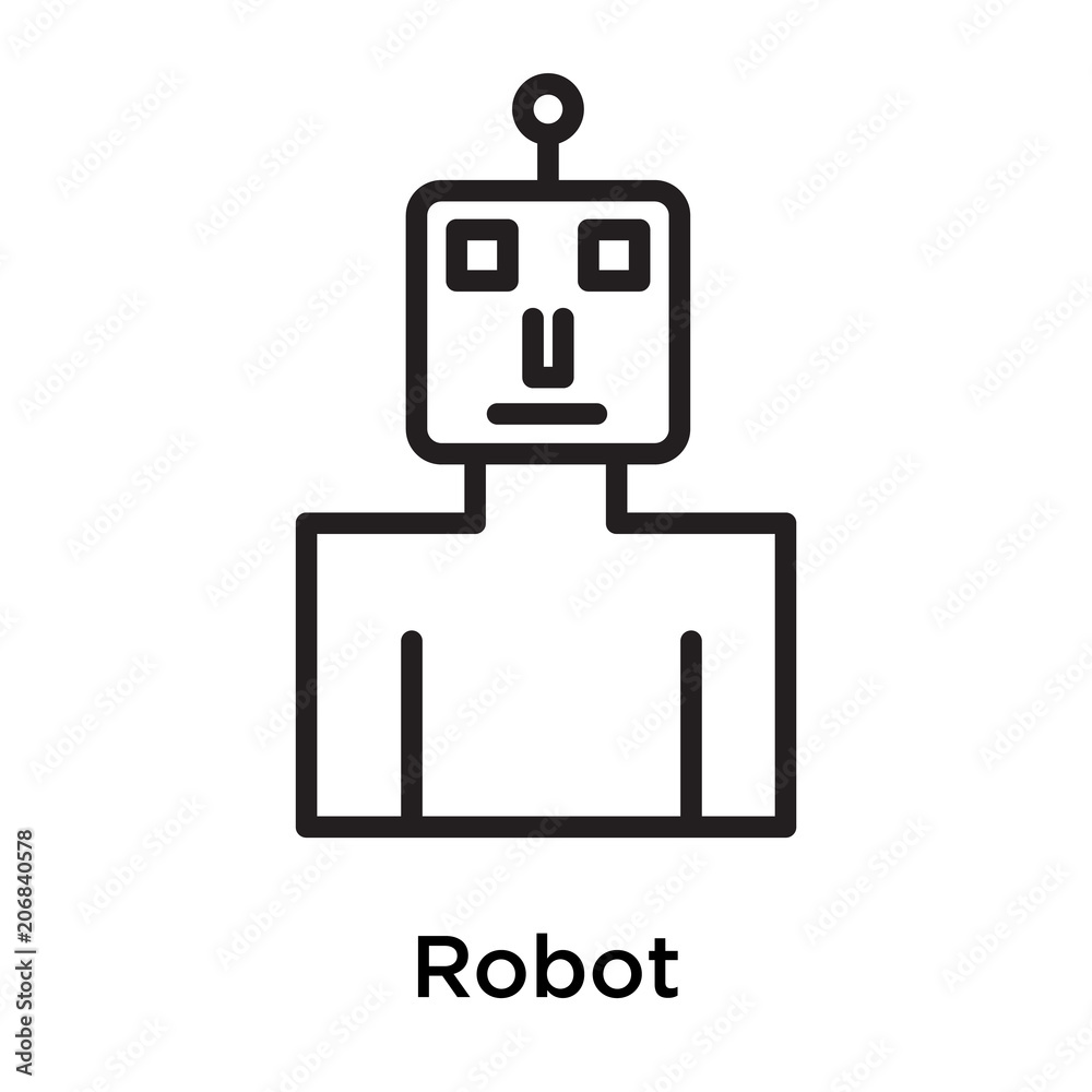 Robot icon vector sign and symbol isolated on white background Robot icon vector sign and symbol isolated on white background