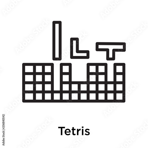 Tetris icon vector sign and symbol isolated on white background