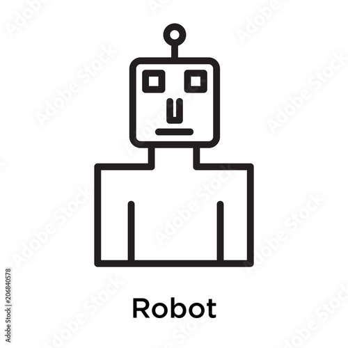 Robot icon vector sign and symbol isolated on white background