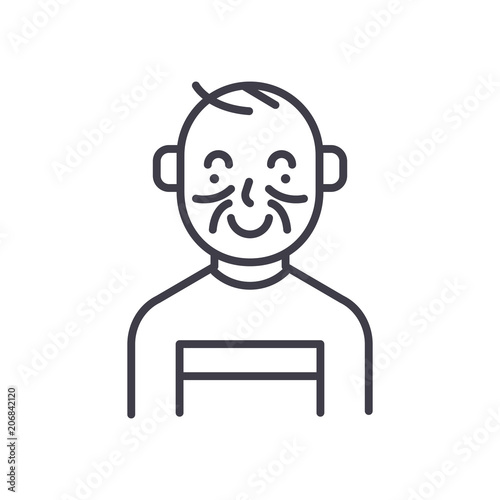 Young bully black icon concept. Young bully flat vector symbol, sign, illustration.