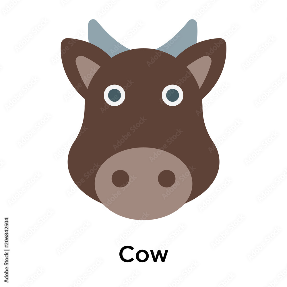 Cow icon vector sign and symbol isolated on white background
