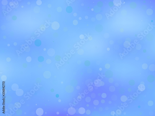 Blue gradient background with bokeh effect. Abstract blurred pattern. Light background Vector illustration