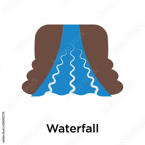 Waterfall icon vector sign and symbol isolated on white background