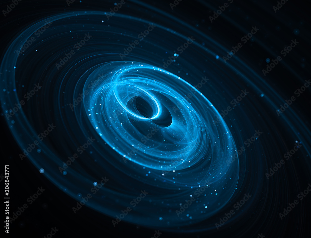 Spiral galactic trajectories in space with stars Spiral galactic trajectories in space with stars