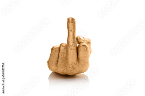 Obraz na płótnie Showing the middle finger.