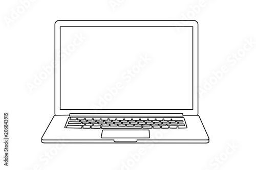 Continuous line drawing of a modern laptop