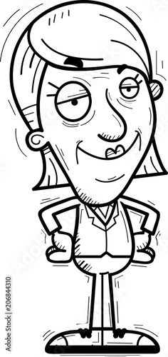 Confident Cartoon Senior Businesswoman