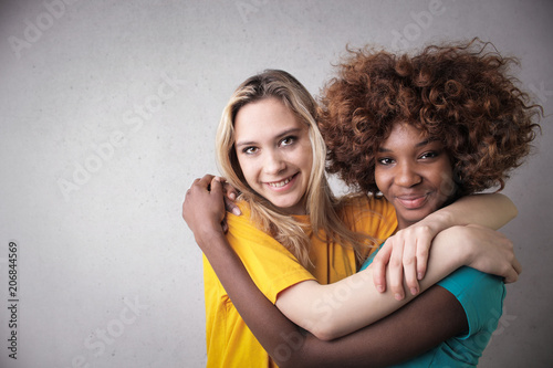 Hugging a friend