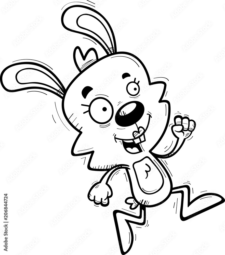 Cartoon Female Rabbit Running Cartoon Female Rabbit Running