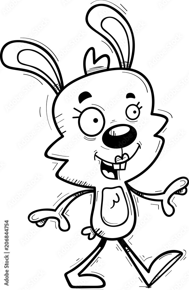 Cartoon Female Rabbit Walking Cartoon Female Rabbit Walking