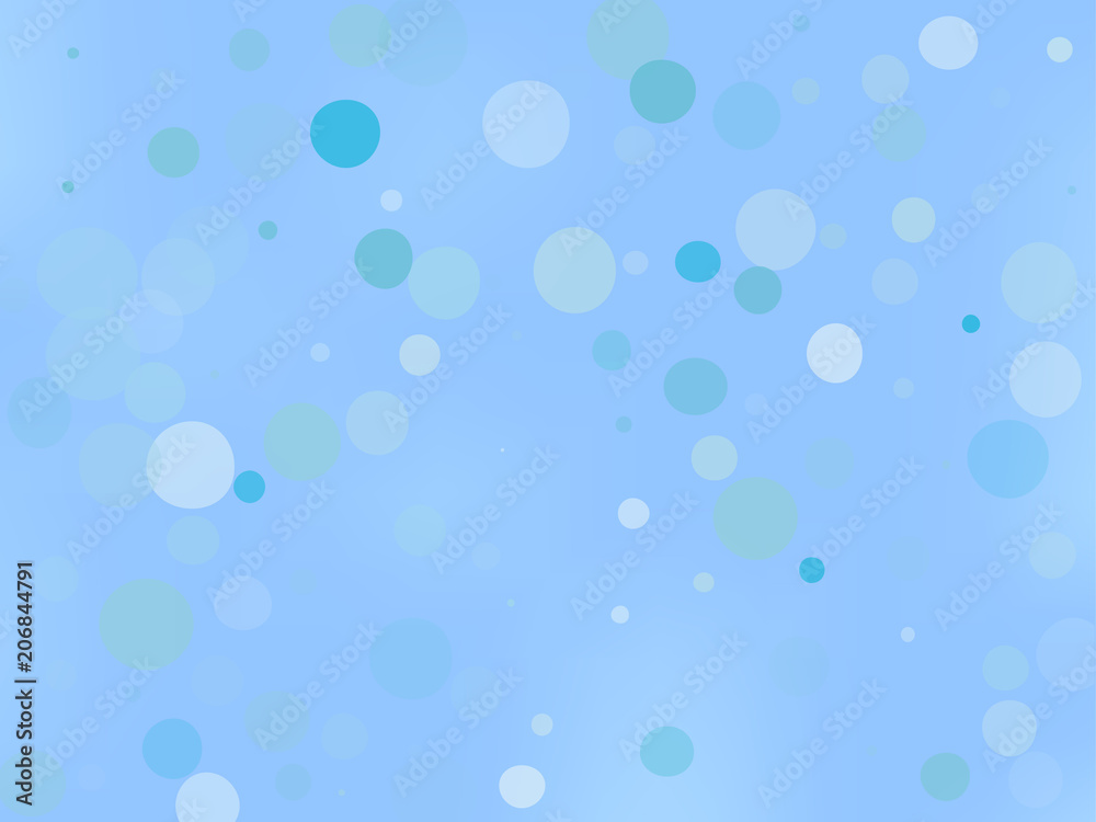 Blue gradient background with bokeh effect. Abstract blurred pattern. Light background Vector illustration