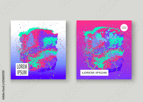 Neon gemstone artistic cover design. Fluid holographic gradient explosion splash texture background. Trendy creative template vector Cover Report Catalog Brochure Flyer Product
