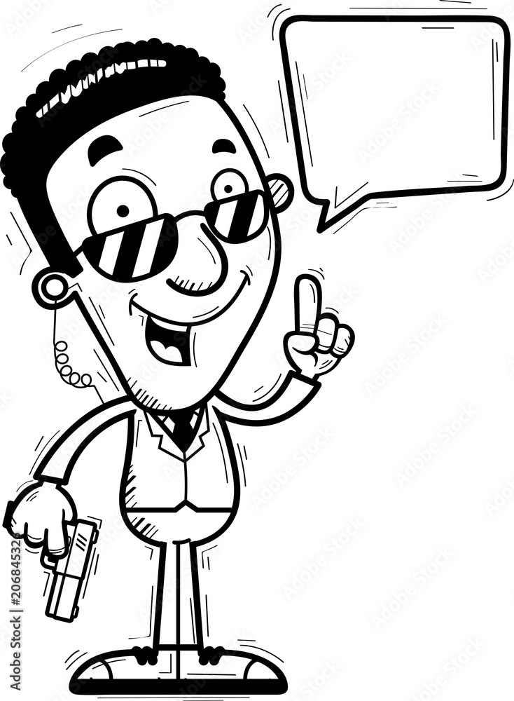 Cartoon Black Agent Talking Cartoon Black Agent Talking